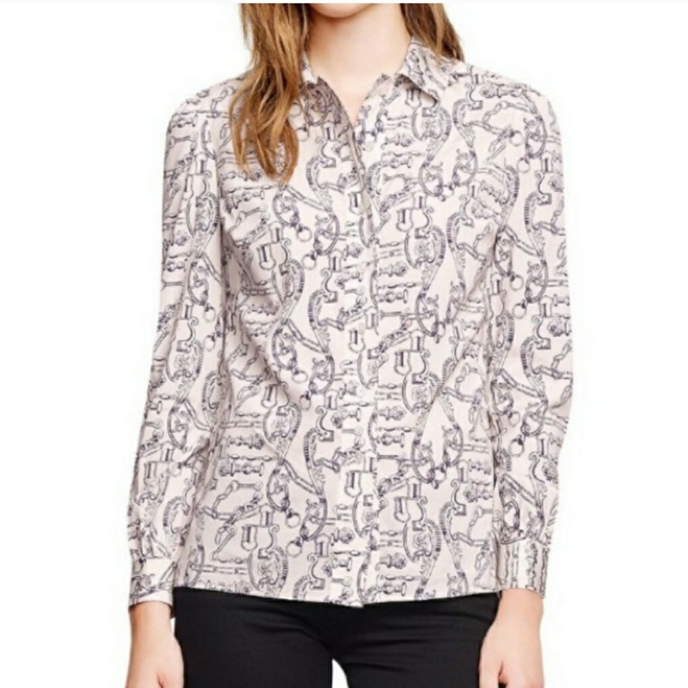 Tory Burch Silk Angelique Button Up Blouse Size 6